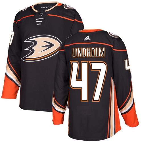 Adidas Men Anaheim Ducks 47 Hampus Lindholm Black Home Authentic Stitched NHL Jersey